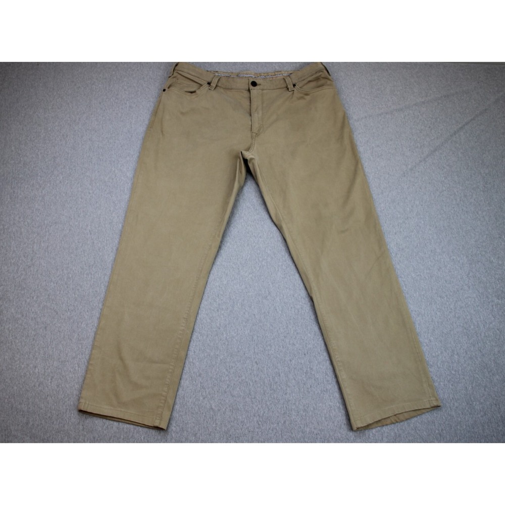 34 Heritage Pants Mens 40 X 30 Beige Denim Stretch Pockets Straight Leg